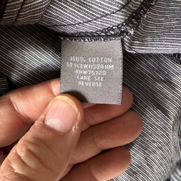 BKE Tailored Fit Men's Pinstripe‎ Long Sleeve Casual Dress Shirt Gray Size Large - Picture 7 of 13